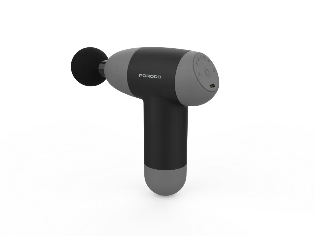 [PDLFSTJ14BKGY] Porodo Lifestyle EaseOn Handheld Massager with 4 Heads- Black & Grey