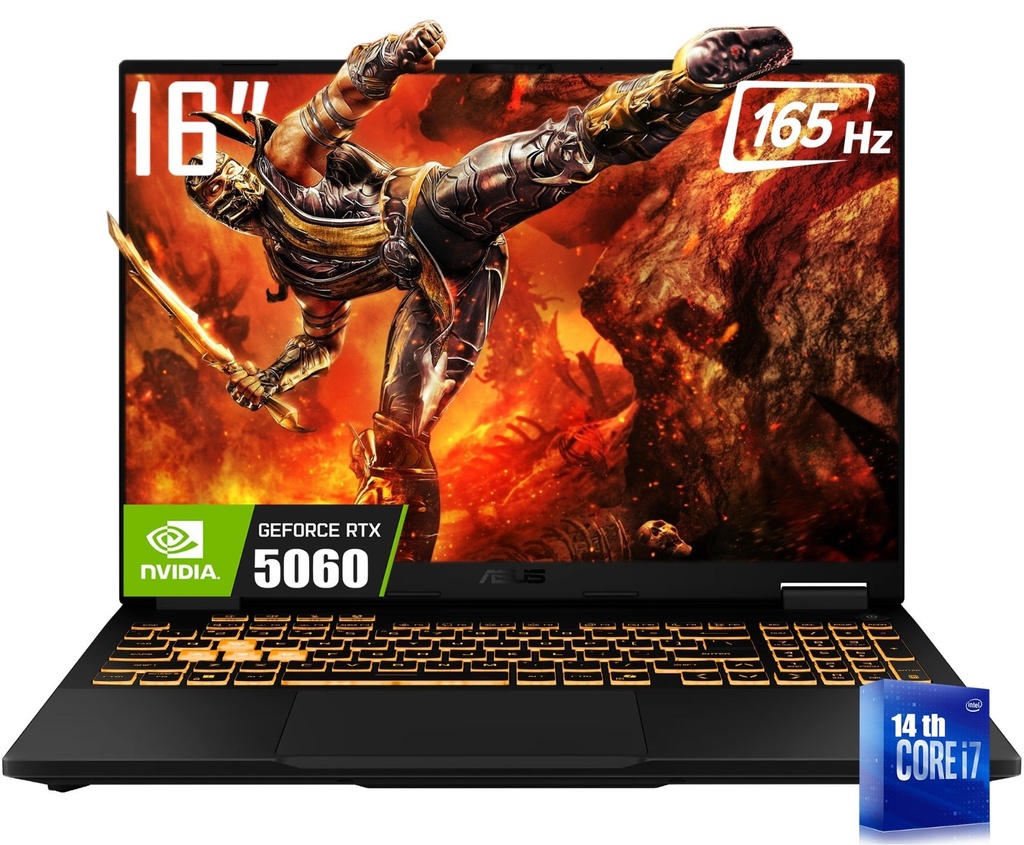 ASUS TUF Gaming F16 16" FHD+ 165Hz Gaming Laptop Intel Core i7-14650HX 32GB RAM NVIDIA GeForce RTX 5060 1TB SSD Jaeger Gray