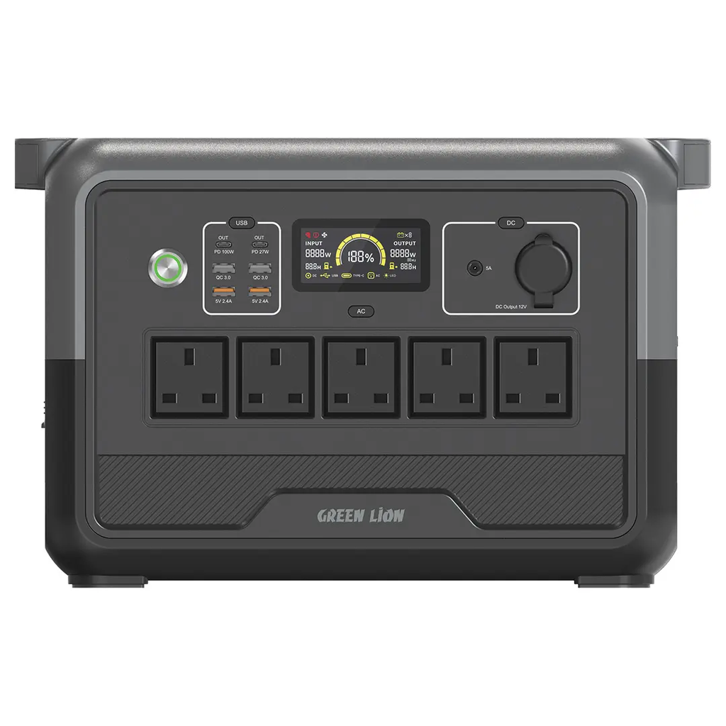 [GNPGX1200PSBK] Green Lion PGX1200 Power Station - 1152Wh 360000mAh 1200W (LiFePO4) - Black