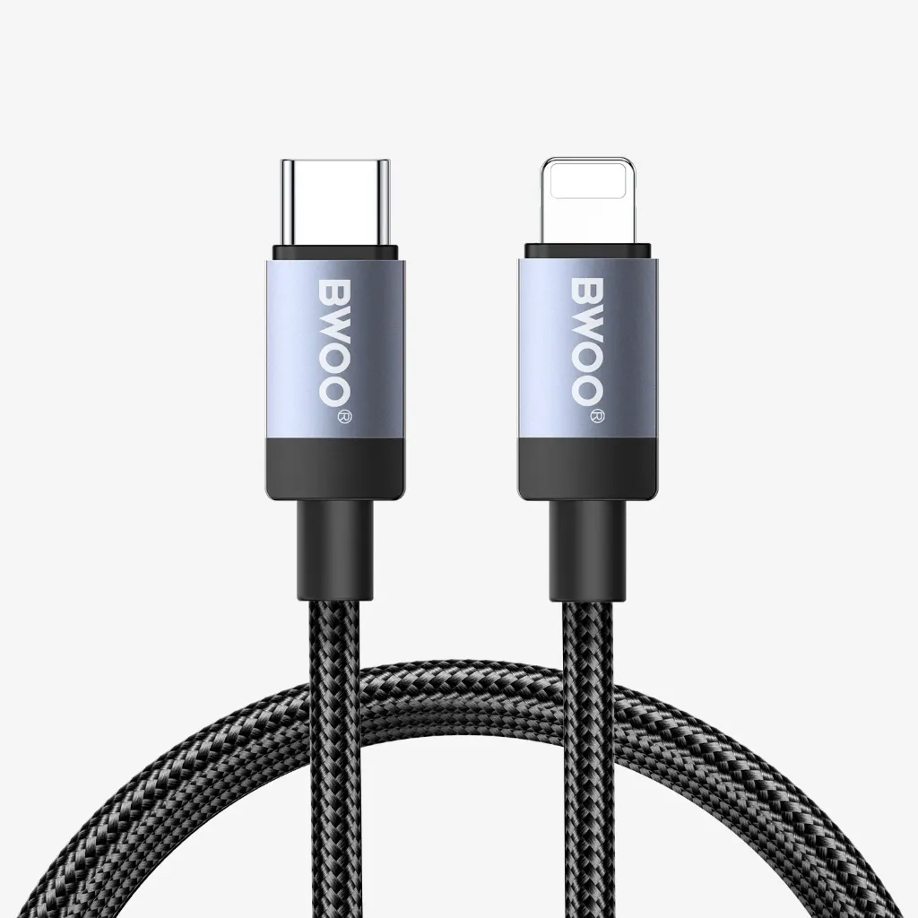 [BO-X401CL BK] BWOO 30W Fast Charging USB-C to Lightning Cable Black