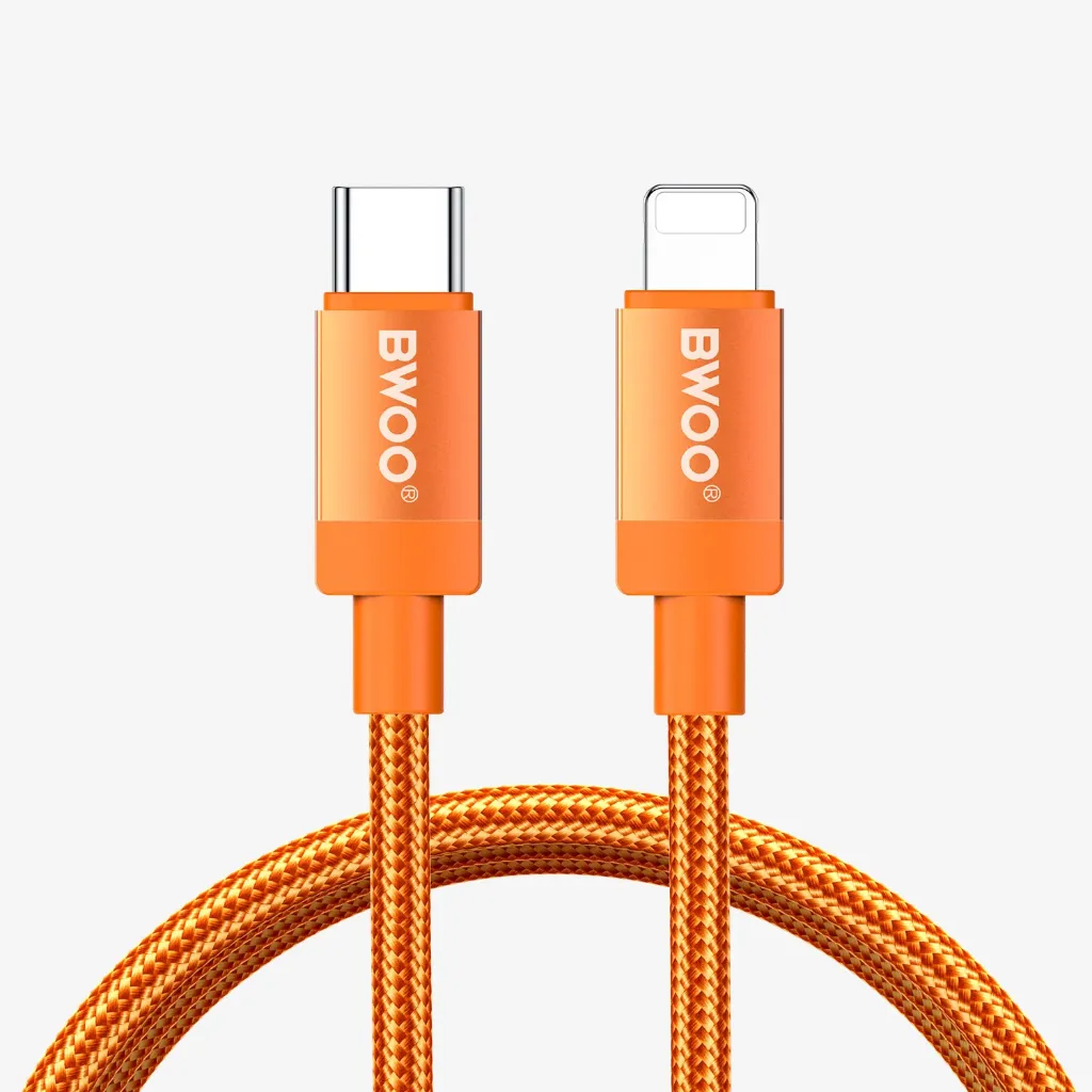 [BO-X401CL OR] BWOO 30W Fast Charging USB-C to Lightning Cable Orange
