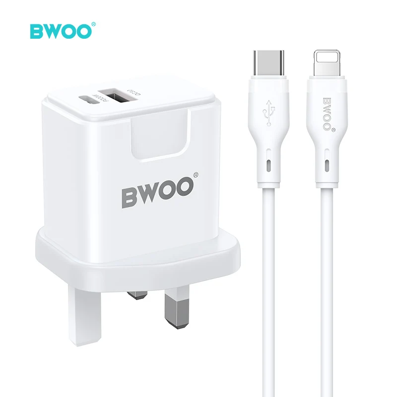 [BO-CDA162C-L] BWOO PD 20W + QC 18W CHARGING KIT WITH 65W TYPE-C TO TYPE-L DATA CABLE BO-CDA162C-L