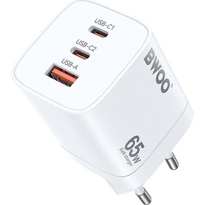 [BO-CDA147] BWOO 65W 3 Port USB C Fast Charger PD PPS Fast Charging EU Plug