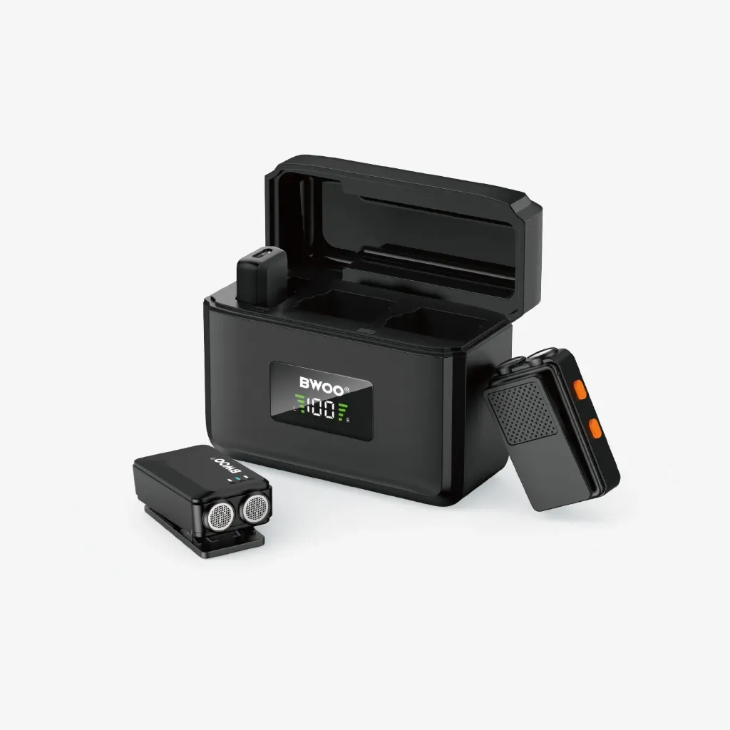 [BO-MF03] BWOO Wireless Lavalier Microphone with Charging Case