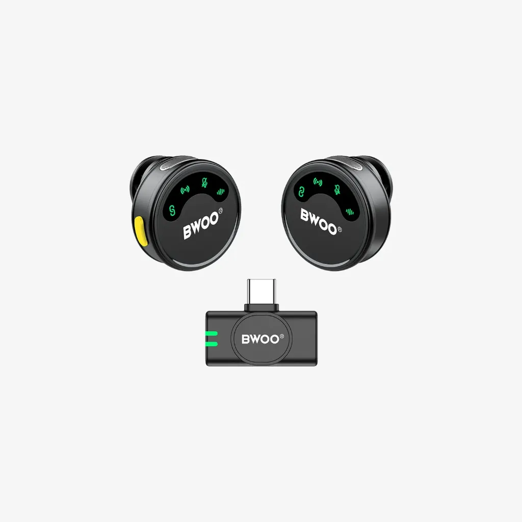 [BO-MF02] BWOO Wireless Lavalier Microphone with AI Noise Reduction