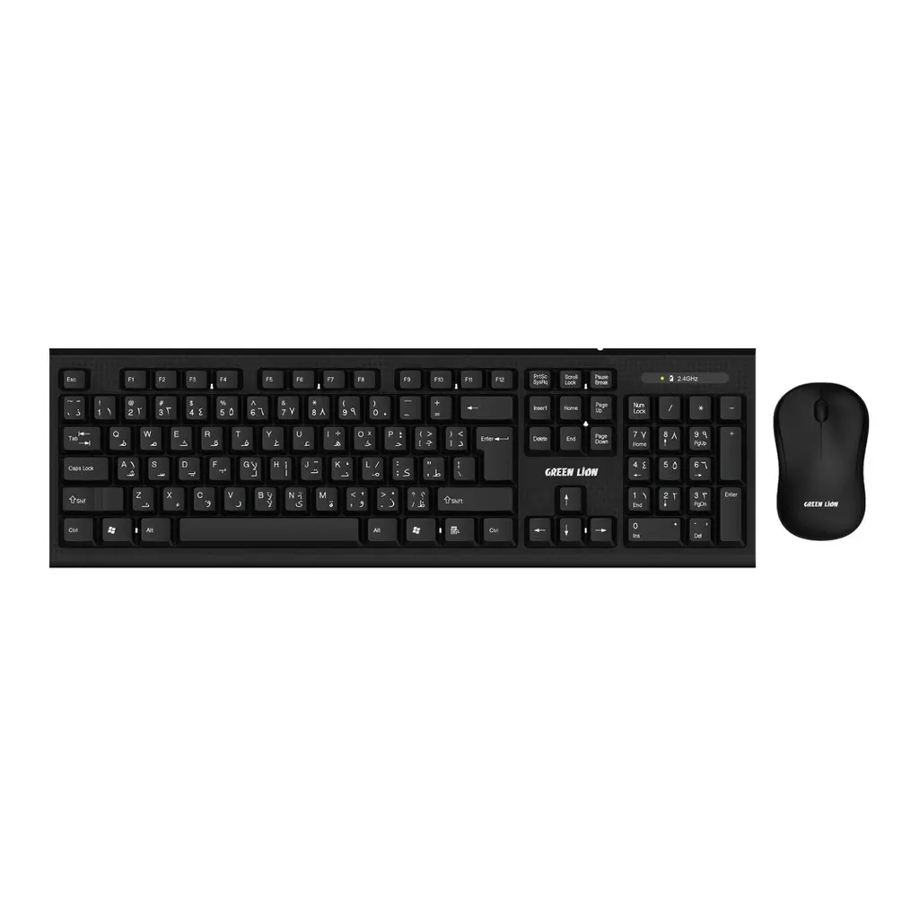 Green Lion Wireless Keyboard and Mouse Duo - Black