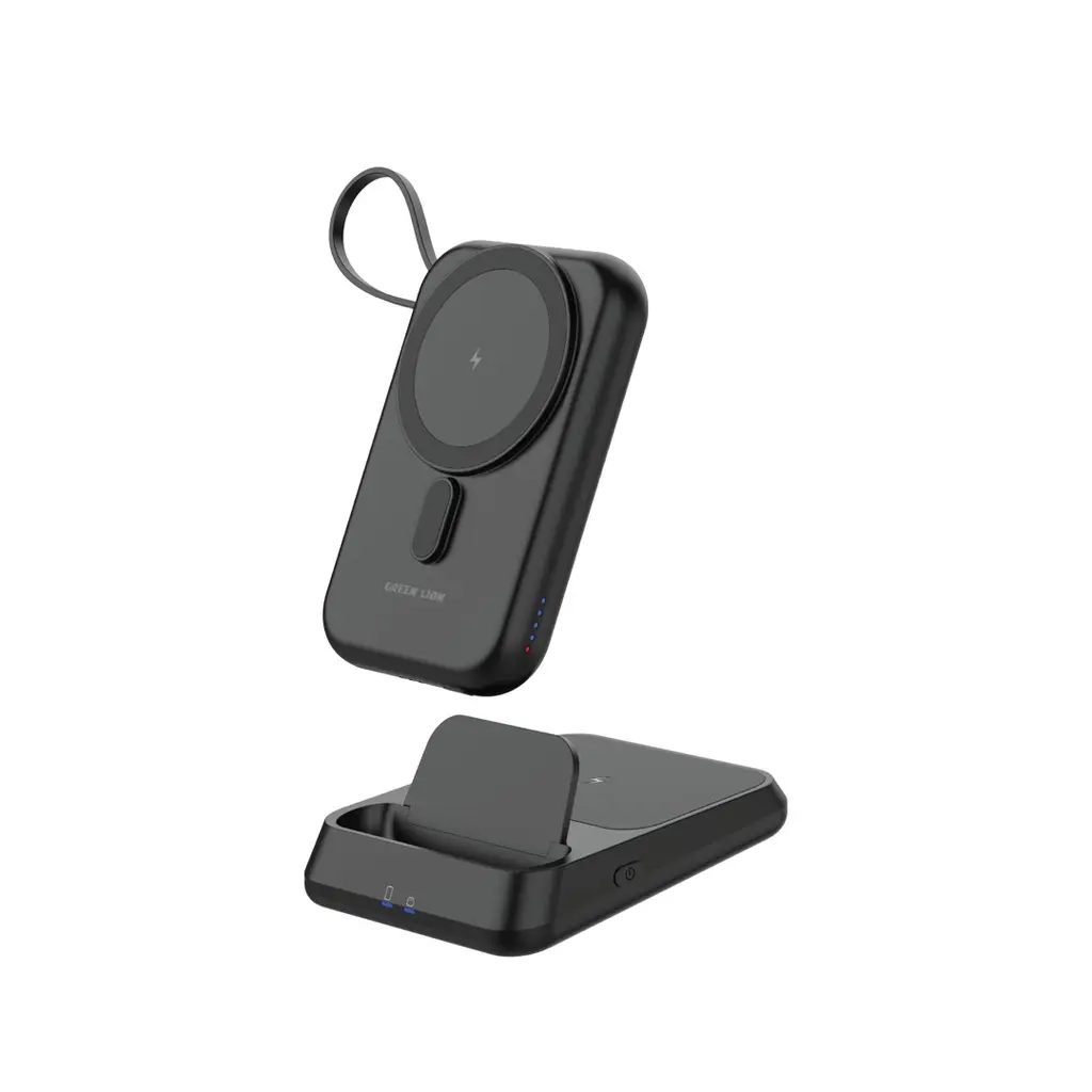 [GN3N1MGPB10BK] Green Lion 3 IN 1 Magsafe 10000mAh Power Bank - Black