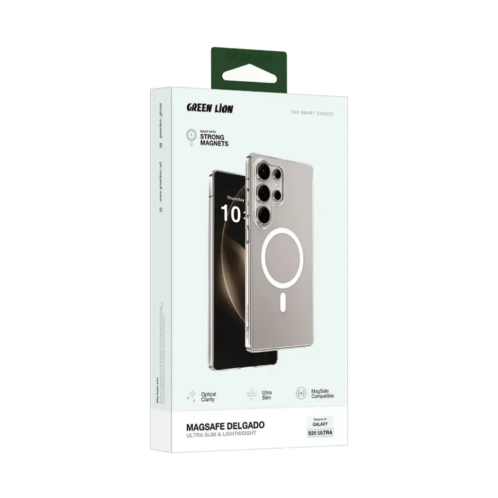 Green Lion Magsafe Delgado PC Case- S25 Ultra Clear