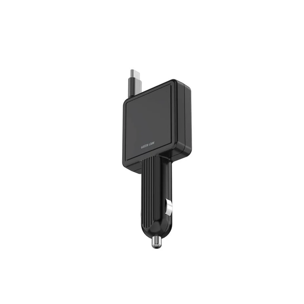 [GNRTPD30CCBK] Green Lion Retractable 30W Car Charger - Black