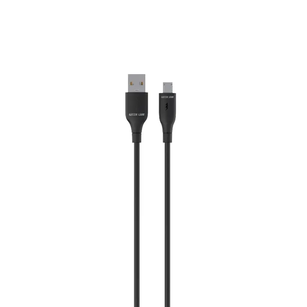 Green Lion USB-A to Micro PVC Cable 1M - Black