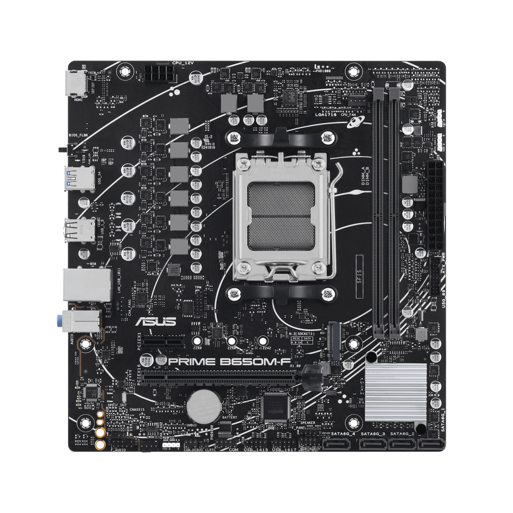 ASUS PRIME B650M-F Micro-ATX AM5 Motherboard (AMD B650, DDR5, PCIe 4.0)