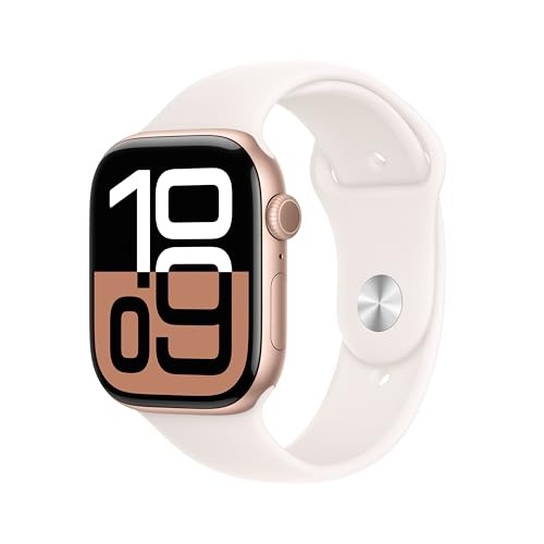 Apple Watch Series 10 GPS 46MM - Rose Gold Aluminum Light Blush Sport Band M/L