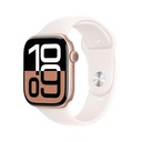 Apple Watch Series 10 GPS 46MM - Rose Gold Aluminum Light Blush Sport Band M/L