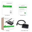 هَب Ugreen USB 3.0 طول 1م - أسود