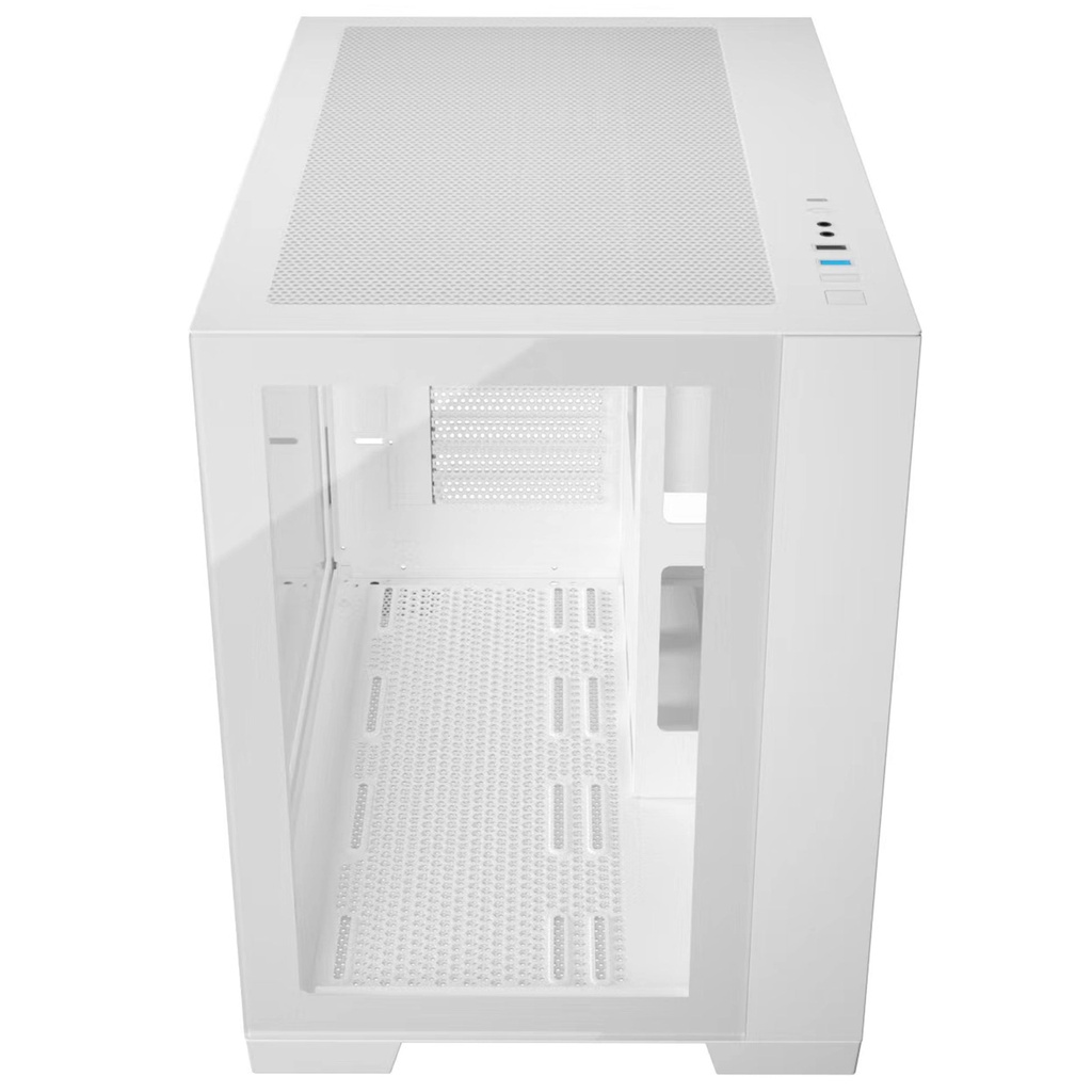 SAMA M711 Dual Tempered Glass Micro-ATX PC Case - White
