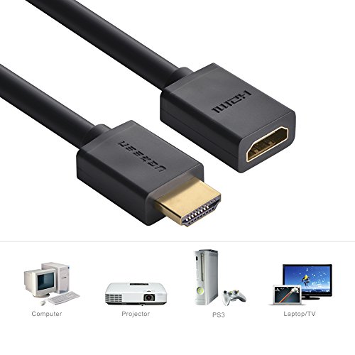 [10141] UGREEN 10141 HDMI Male to Female Cable 1m BlacK