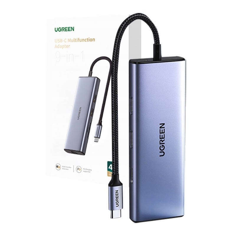 [90119] هَب Ugreen USB-C إلى 2×USB3.0+USB+HDMI+RJ45 جيجابت