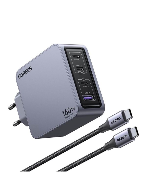 [25877] طقم شحن Ugreen Nexode Pro 160W GaN بـ 4 منافذ أوروبي