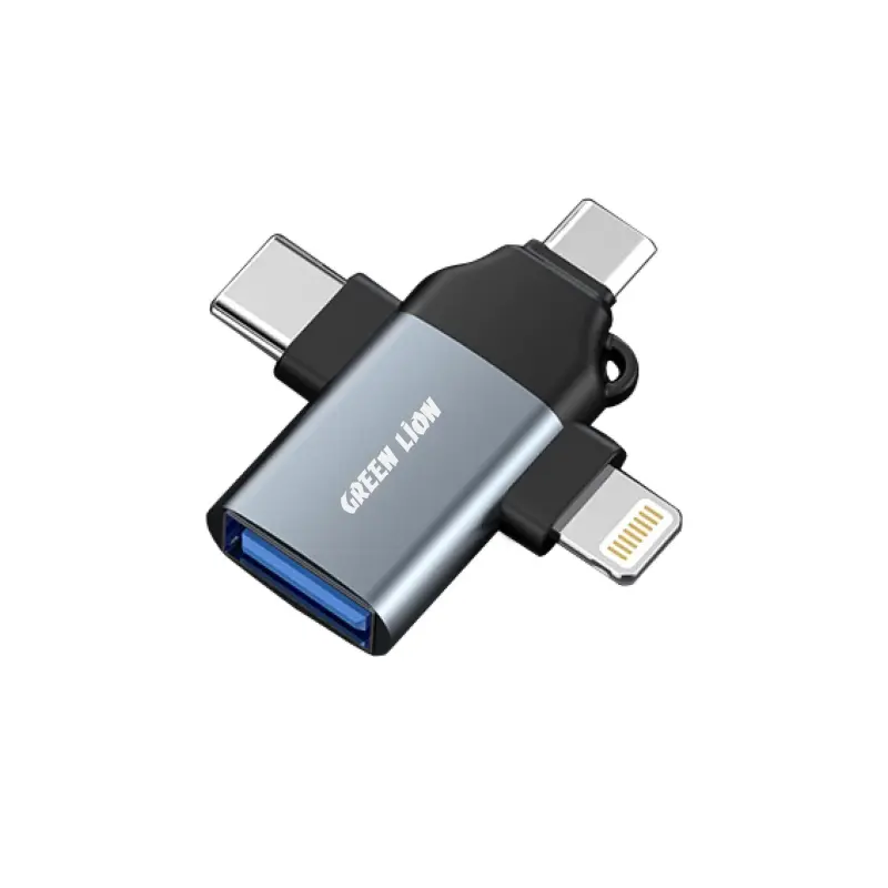 Green Lion 3 in 1 OTG (Lightning/Micro/Type-C) - Gray