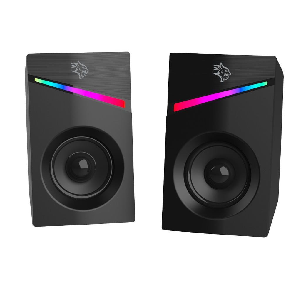 [PDX543-WH] Porodo Gaming Speakers Wired 1.1m RGB - White