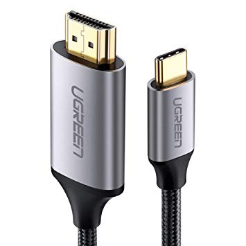 [50570] كابل Ugreen USB-C إلى HDMI سبيكة ألمنيوم طول 1.5م - رمادي أسود