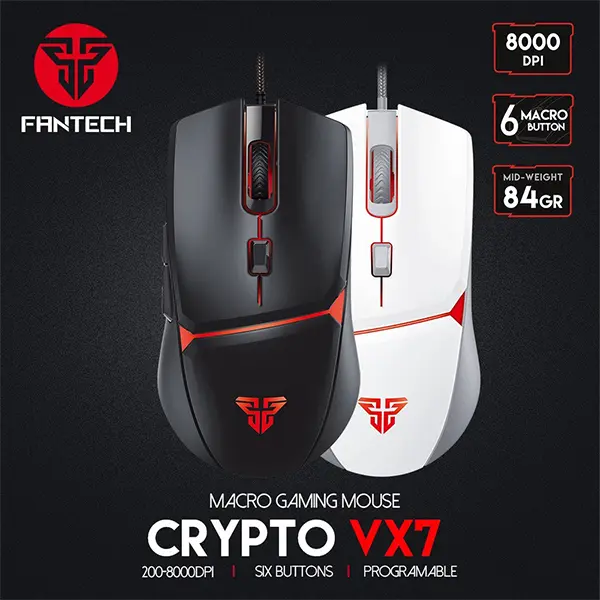 Fantech VX7 Crypto RGB Gaming Mouse - Black