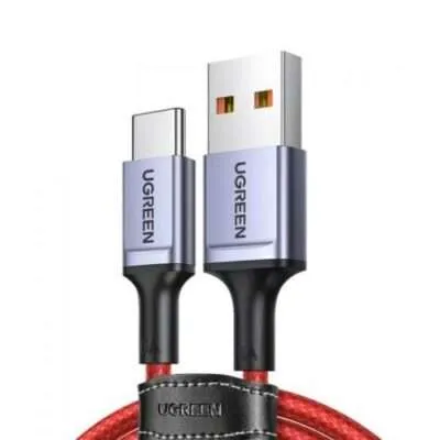 كابل Ugreen USB 2.0 إلى Type-C سبيكة ألمنيوم 6A طول 1م - أحمر